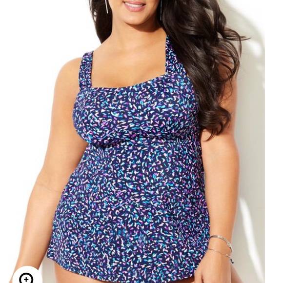 Swimsuits For All Swim Swimsuits For All Tieback Tankini Top Blue